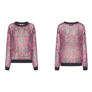 One Teaspoon Kaleidoscope Crew Long Sleeve Top in Pink Prism Mediuml MSRP‎ $119